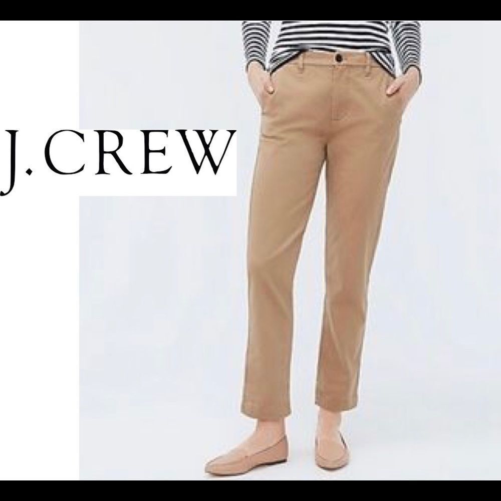 J.crew Brown tan khaki Frankie Stretch Chino pants size 8